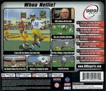 NCAA GameBreaker 2000 (US) box cover back